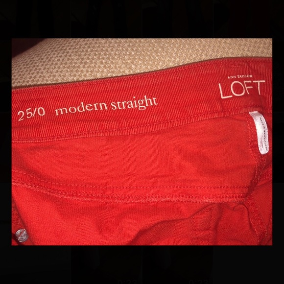 Loft red orange corduroy pants - Picture 2 of 2